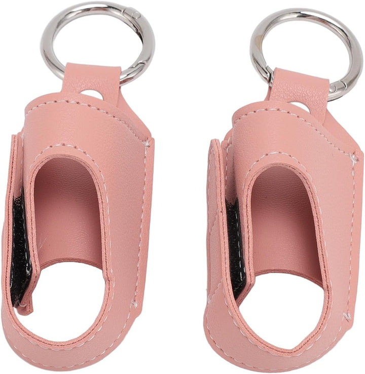 Protective Asthma Inhaler 2Pcs Asthma Inhaler Holder Portable Storage Protective PU Leather Case for Travel (Pink)