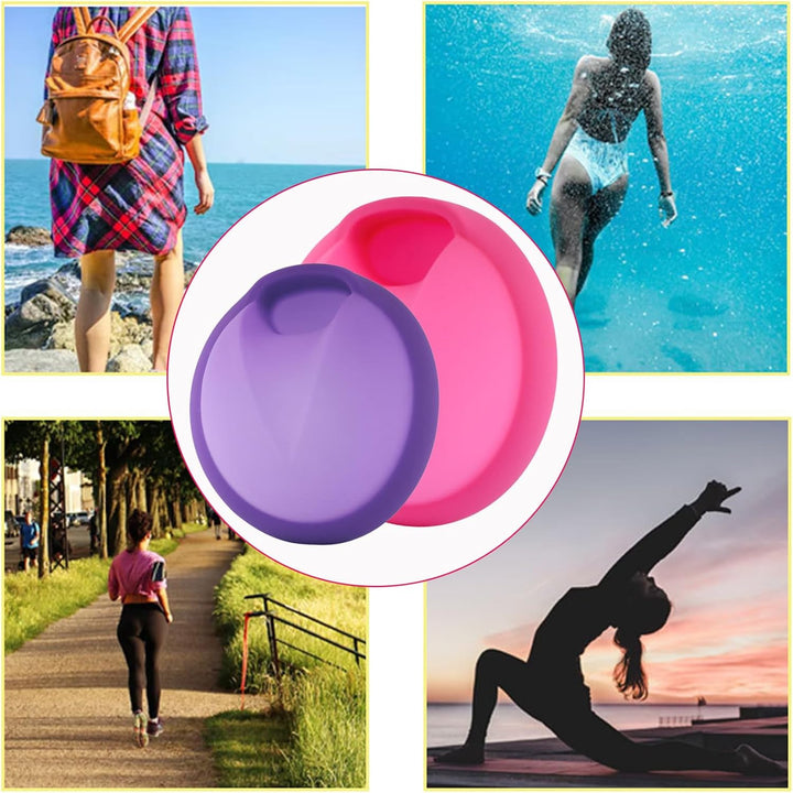 2Pack Reusable Menstrual Disc Kit, Medical Grade Silicone Menstrual Cups, Bpa-Free Comfortably Period Cup High Capacity - Use up to 12 Hours