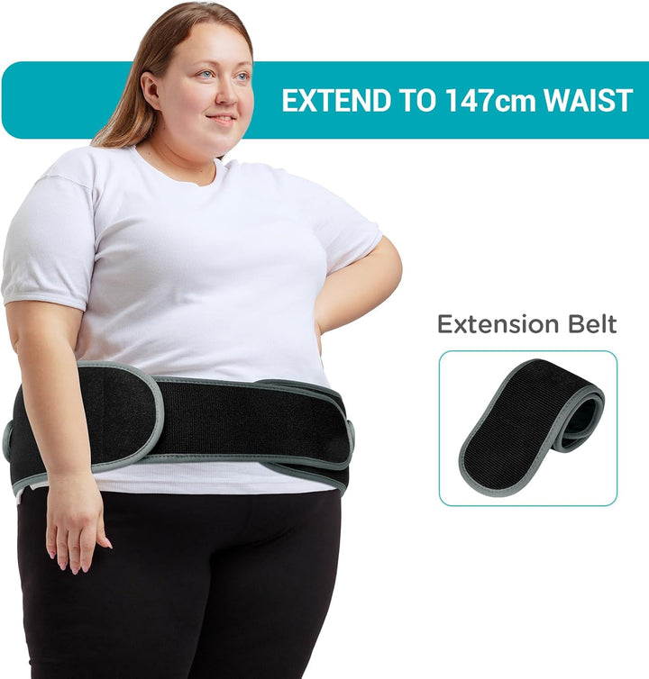 Cordless Back Heat Pad with Massager for Pain Relief, Portable Heated Warmer with Dual Adjustable Straps, Waist Belt for Period, Lower Back Massager, 3 Heating Levels with 30Mins Auto-Off