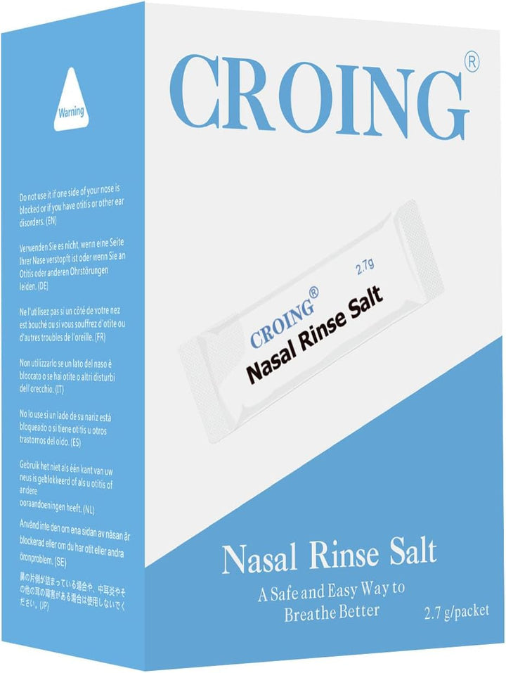 160 Packets Neti Pot Salt, Nasal Rinse Salt, Sinus Rinse Salt, Nose Wash Sachets, Nasal Irrigate Salt, Nasal Flush Saline, Sinus Relief