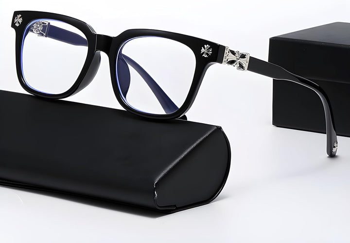 Classic Black Glasses, Eyeglasses for Men and Women, Thick Square Frame Eyewear
