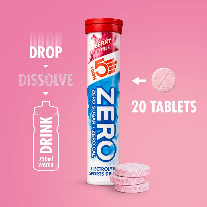 Zero Electrolyte Tablet - Hydration Tablets Enhanced with Vitamin C - 0 Calories & Sugar Free - Boost Hydration, Performance & Wellness - Berry, 20 Tablets (20X, Pack of 1)