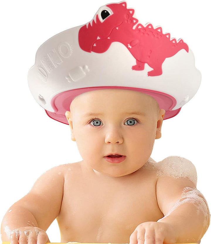 Baby Shower Cap, Kids Shampoo Shower Bath Cap Adjustable Hair Washing Shampoo Shield Baby Visor for Eyes and Ears Protector (Pink)