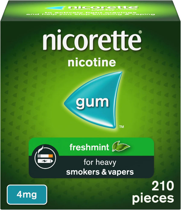 Freshmint 4Mg Gum (210 Pieces), Discreet Stop Smoking and Stop Vaping Aid to Help You Quit for Good, Tackle Cravings and Withdrawal Symptoms, Freshmint Nicotine Gum (Quit Smoking or Vaping)