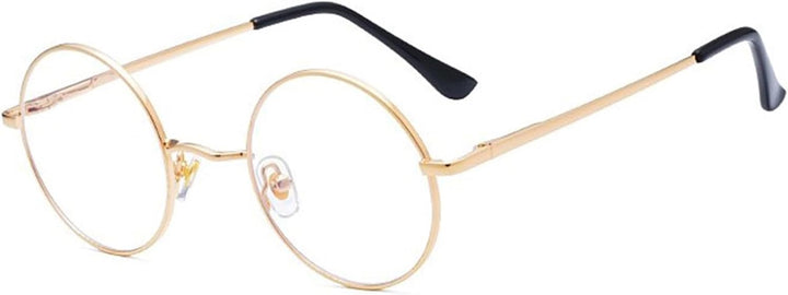 Small round Clear Lens Lennon Style Hippie Glasses for Women Men Circle Metal Frame Halloween Non Prescription Eyeglasses