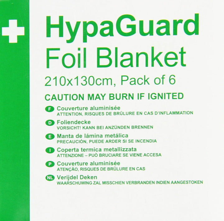 Q2023T Hypaguard Disposable Foil Blankets, 210 X 130 Cm, Set of 6