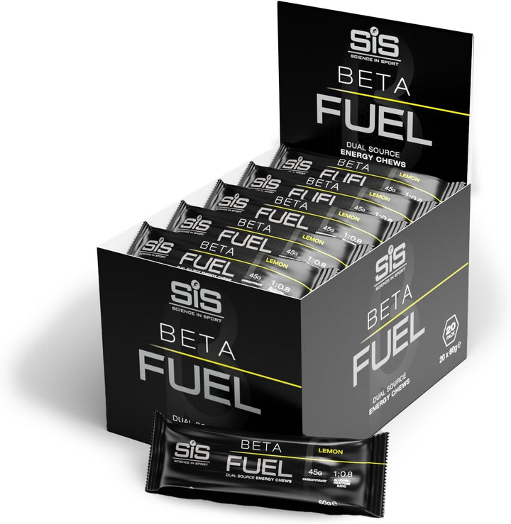Beta Fuel Dual Source Energy Chews, Energy Bars, Orange Flavour, 46G of Carbs, 60G Bar (6 Pack)