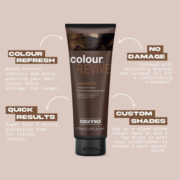 Color Revive Mushroom | Cool Ashy Brown Conditioning Toning Mask | Vegan. 225Ml