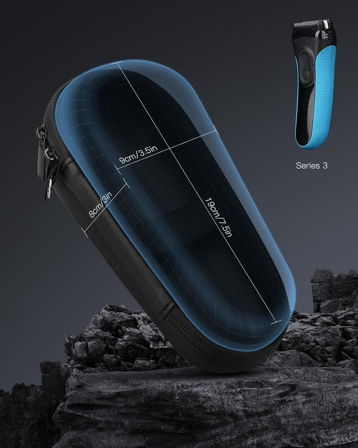 Case for Braun Series 3/5/7/9 Electric Razor Shaver, Hard Travel Protective Case, Extra Room for Accessories and Charger