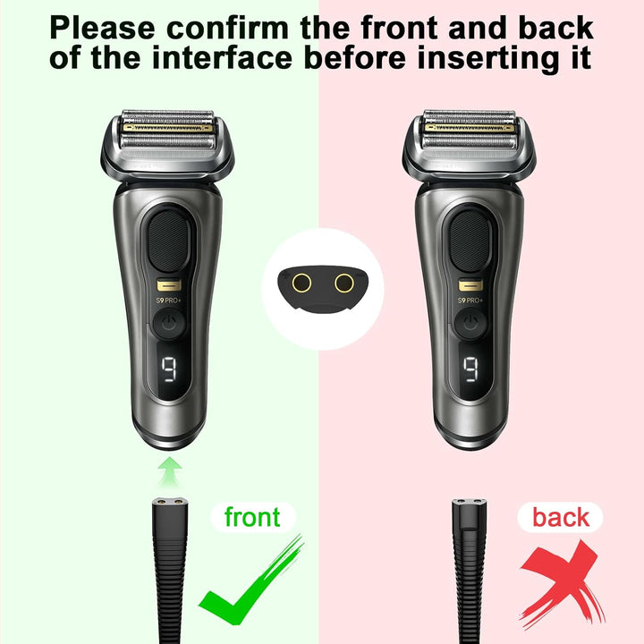 12V Shaver Charger Compatible with Braun Series 1, 3, 5, 7, 9 Trimmer Beard 3 Pin Chargers Power Lead 5544, 5409, 7220, 5377, Epilatpower or Silk-Epil 9, 7, 5, Razor (Not Fit for All-In-One Trimmer)