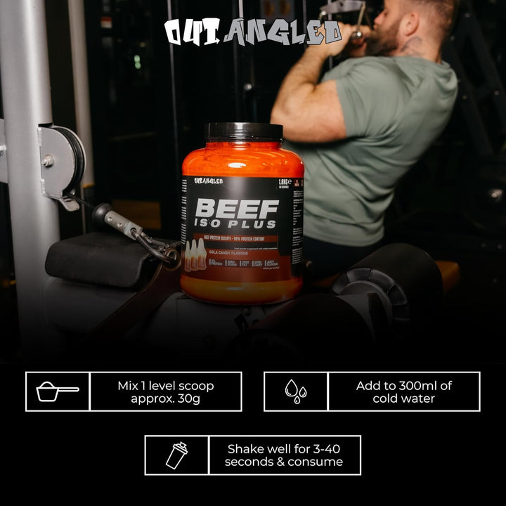 Beef Iso Plus, Beef Protein Isolate Powder, High Protein, Zero Fat and Sugar | 1.8Kg, Orange Burst | Halal, Paleo and Keto Friendly, Dairy and Gluten Free