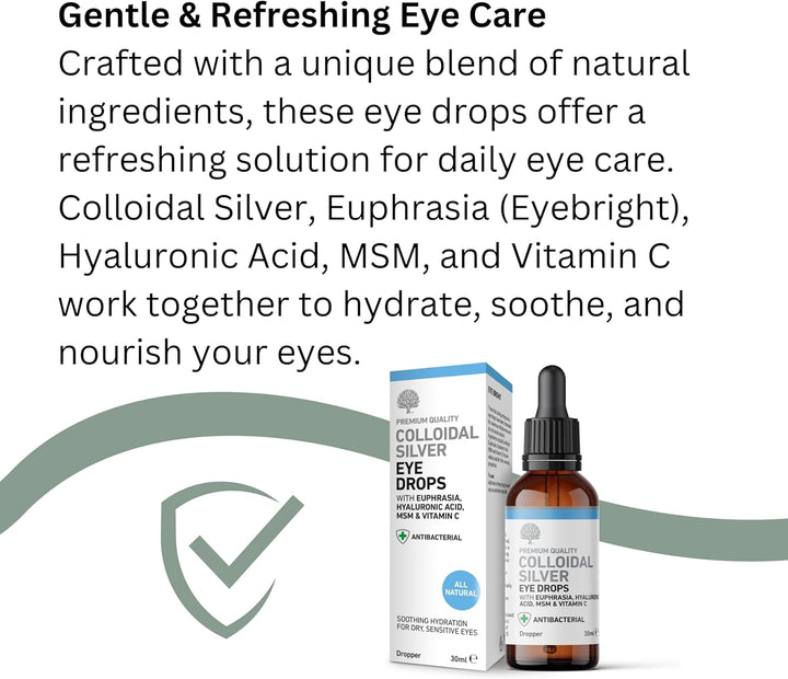 Colloidal Silver All Natural Eye Drops with Euphrasia & MSM 30Ml