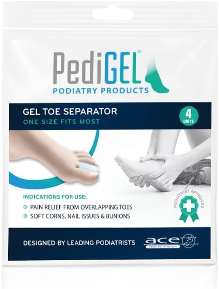 Medically Approved Polymer Gel Toe Separator for Overlapping Toes - Universal - 4 Units