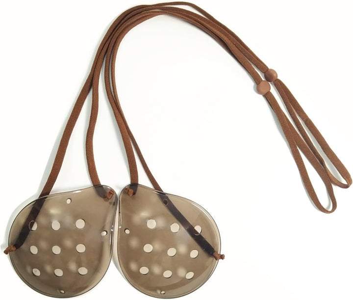 2Pcs Eye Shield after Cataract Surgery Dark Clear Plastic Shield with Brown Elastic Strap,Cataract Eye Protection Patch for Sleeping after Surgery,Reduce the Sensitivity of the Eyes to Light