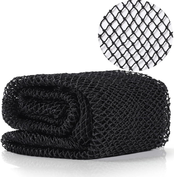 African Net Long Bath Net Sponge, Bathing Body Exfoliating Shower Body Back Scrubber Skin Smoother,Stretch Length to 66 INCH (Black)