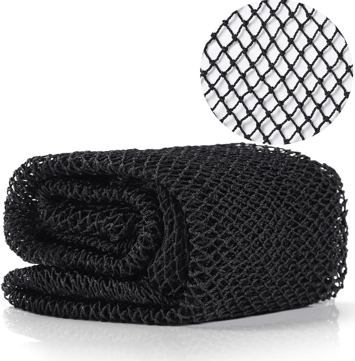 African Net Long Bath Net Sponge, Bathing Body Exfoliating Shower Body Back Scrubber Skin Smoother,Stretch Length to 66 INCH (Black)