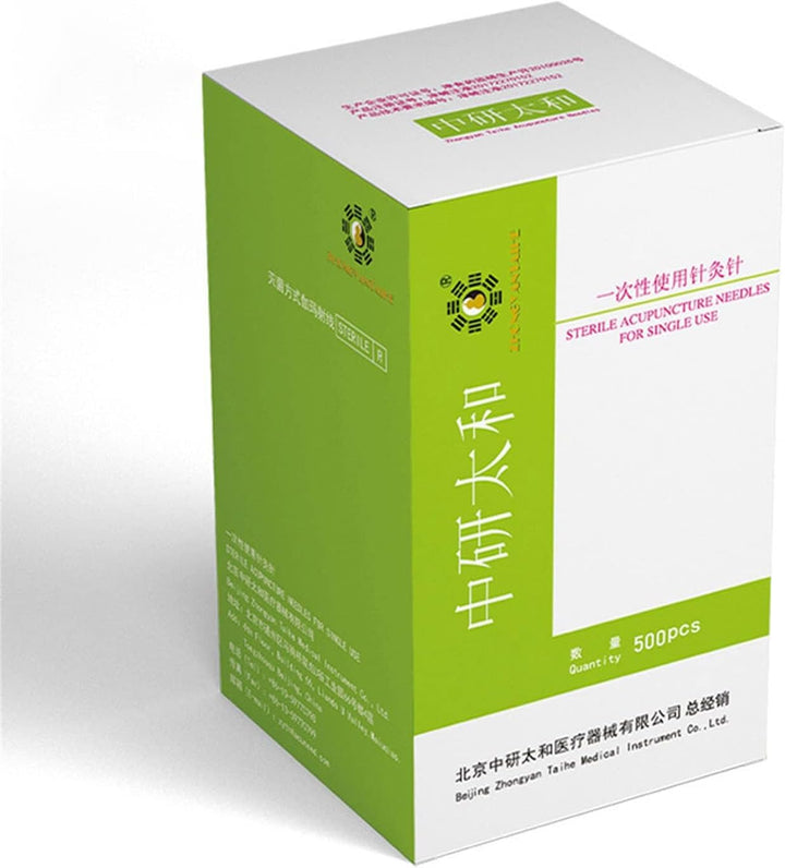 ZHONGYANTAIHE 500 PCS Acupuncture with Tube Stainless Steel Beauty Massage 500PCS/BOX Disposable Acupuncture (0.25 * 75Mm)