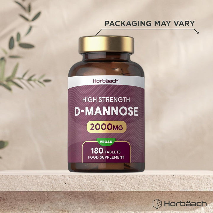 D-Mannose Tablets 2000Mg | 180 Vegan Tablets | High Strength D Mannose Powder Supplement for Men and Women | by