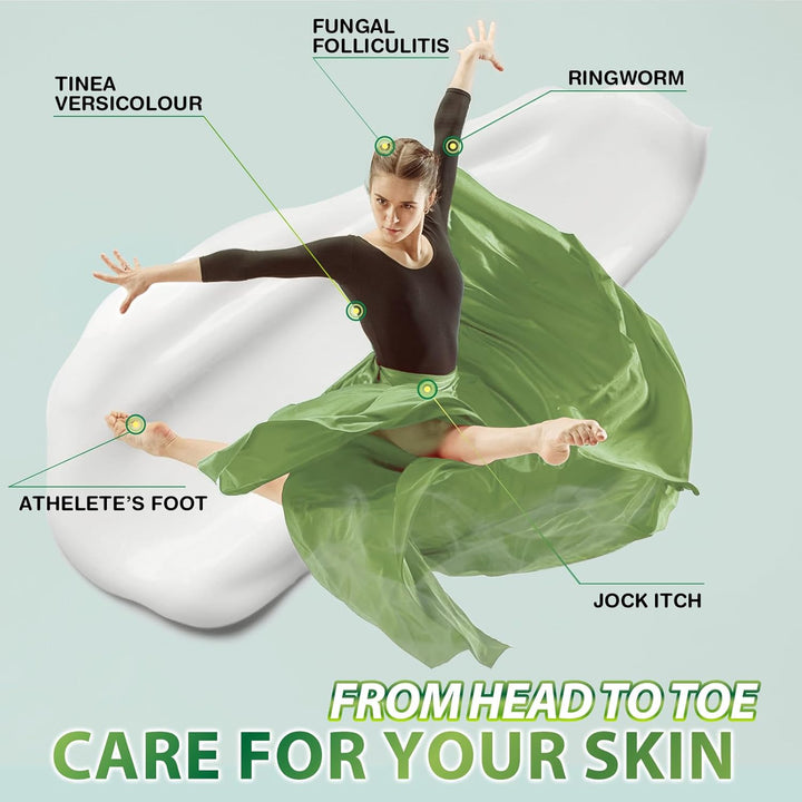 Tea Tree Oil Antifungal Cream: Natural Treatment for Athlete'S Foot, Jock Itch, Ringworm, Eczema, and Tinea Versicolor, Soothing & Hydrating Formula, 100G
