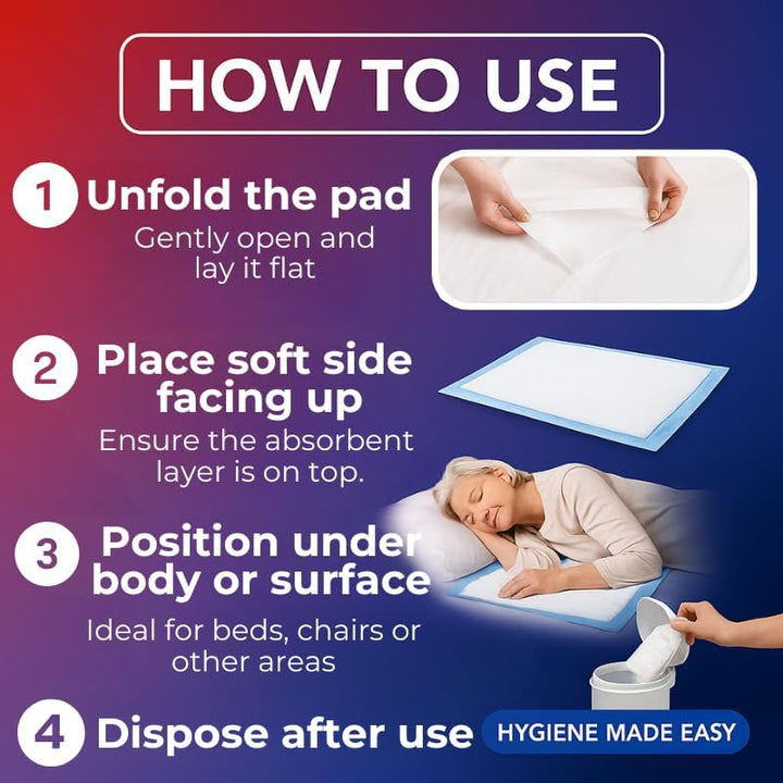 100 X  60 X 90 Cm plus | Premium Disposable Incontinence Bed Pads | High Absorbency Underpads, Bed Mats, Mattress Protectors, Incontinence Pads | 4 Packs of 25