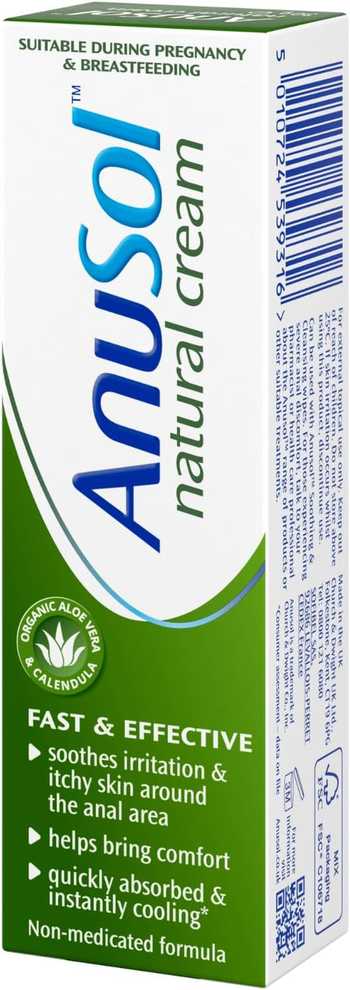 Natural Cream - 30G Cream with Natural Ingredients - Relieves Anal Itching & Discomfort - Suitable for Pregnancy & Breastfeeding - Non Medicated, Quick Cooling External Relief - Vegan Friendly