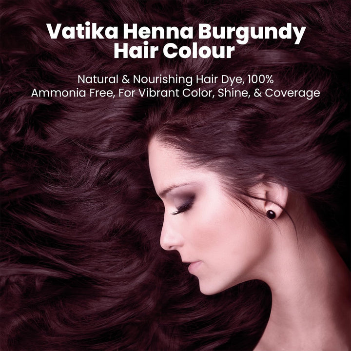 Henna Burgundy Hair Colours - 60G (6 X 10G Sachets),100% Ammonia Free, for Vibrant Color, Shine, & Coverage (Packaging May Vary)