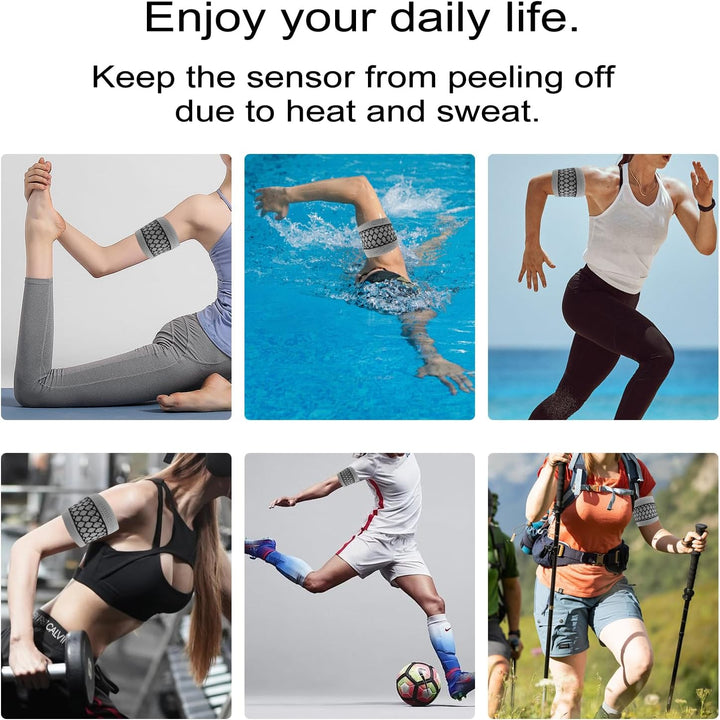 Updated Arm Band for Diabetic CGM Sensor Protective Dia Band Suits Freestyle Libre, Medtronic, Dexcom Grey