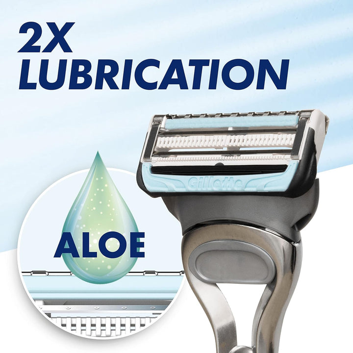 Skinguard Sensitive Razor for Men, 1 Men'S Razor Handle with 10 Blade Refills, Gentle Shave for Sensitive Skin, Reduces Irritation and Bumps