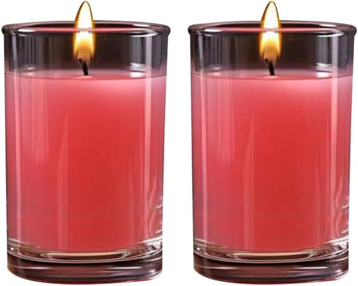 2 Pcs/Set Cup Packaged Aromatherapy Candle,45-50 Degree Low-Temperature Candle, Smoke-Free Cotton Core, Suitable for Weddings, Home Decoration and Spa Centers (Pink - Rose Fragrance)