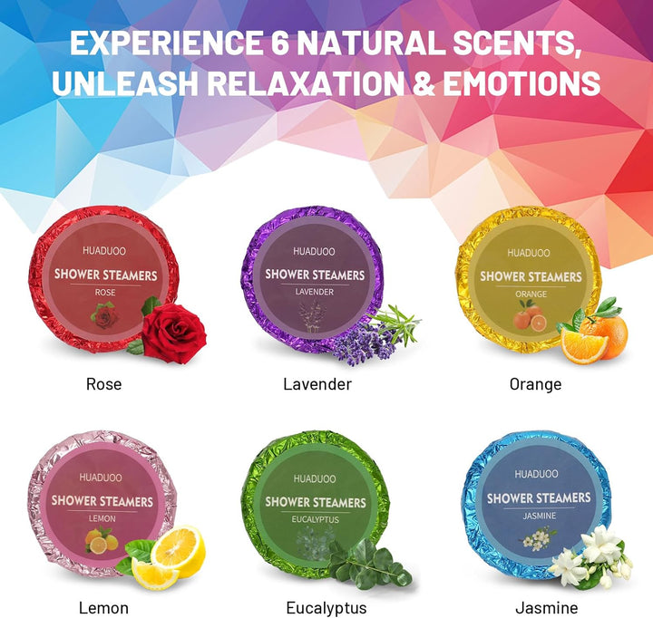 Shower Steamers Aromatherapy 12 Pack - Mothers Day Gifts for Mom, Grandma, Birthday Gift Dad, Daughter, Best Friend, Travel Essentials, Stress Relief Spa,With Essential Oils,Self-Care