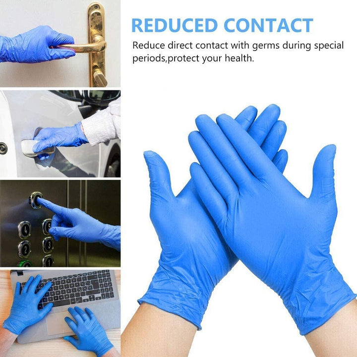 Blue Vinyl Disposable Gloves Large 100 Pack - Latex Free, Powder Free Medical Exam Gloves - Surgical, Home, Cleaning, and Food Gloves - Ambidextrous (L Pack of 100)