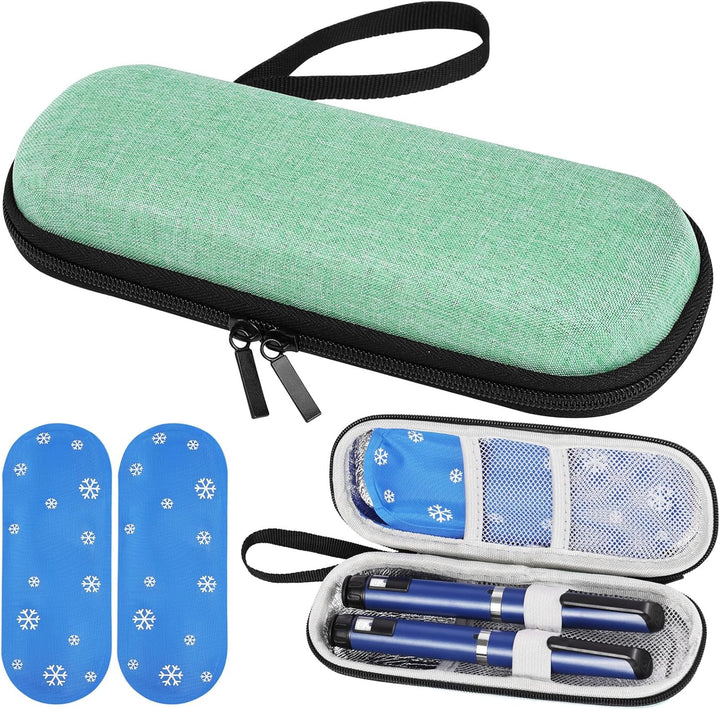 Insulin Cooler Travel Case, Medicine Cooler for Travel Insulin Case with 2 Ice Pack, Diabetic Supplies Insulin Pen Case, Diabetic Small Storage Travel Pack, Portable Insulin Travel Case