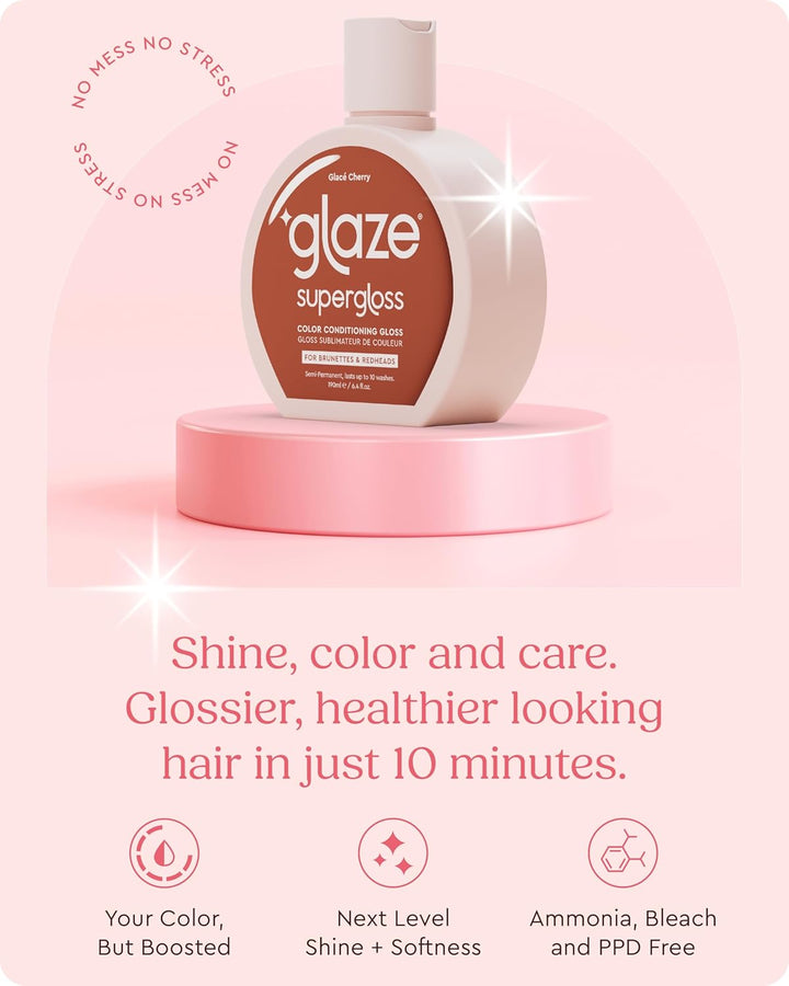 Supergloss Colour Conditioning Gloss with Dispensing Pump – Hydrating Semi-Permanent Colour Hair Gloss & Shine Boost – Vegan, Cruelty-Free – 190Ml - Glace Cherry