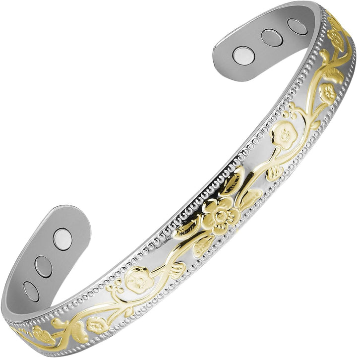 Copper Magnetic Bracelet for Women, 99.99% Pure Copper Cuff Bangle with 3500 Gauss Magnets, Adjustable Brazaletes with Jewelry Box