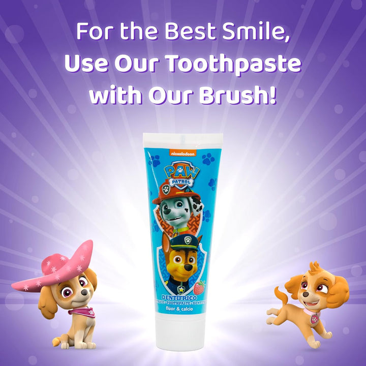 Paw Patrol Skye Little Teeth Toothbrush for Kids with Soft Rounded Bristles, Comfortable Handle Grip and Protection Cap for Children Ages 3+