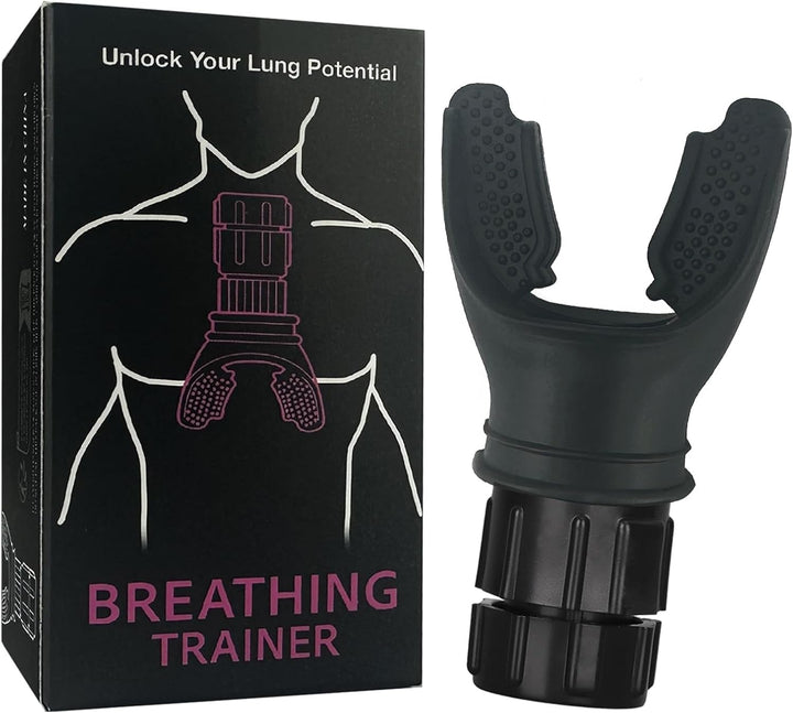 Oxyfit Breathing Lung Trainer - Oxygen Flow Breathing Trainer Lung Exerciser Device Improve Lung Capacity Handheld Lung Expansion Training Tool for Respiratory Therapy (Black)