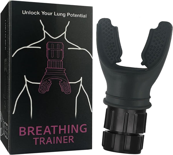 Oxyfit Breathing Lung Trainer - Oxygen Flow Breathing Trainer Lung Exerciser Device Improve Lung Capacity Handheld Lung Expansion Training Tool for Respiratory Therapy (Black)