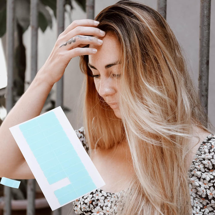 Double Sided Hair Extension Tape Tabs, Double Sided Adhesive Tapes in Hair Extensions, Human Hair Weft Replacement,60Pcs.