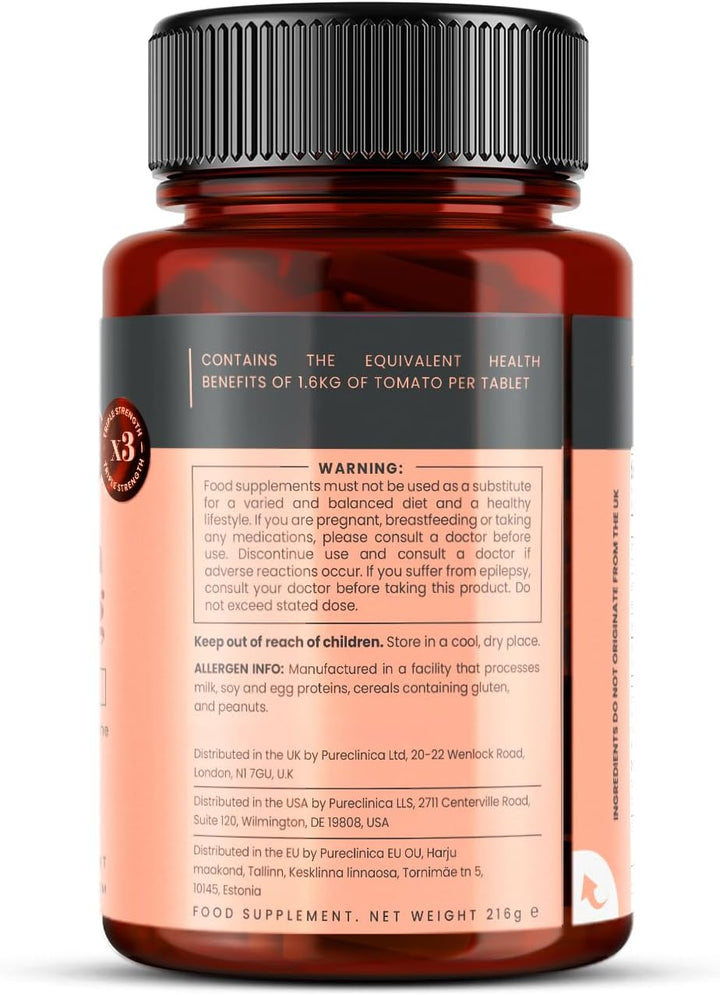 Lycopene 50Mg X 180 Tablets (6 Months Supply). 300% Strength of Regular Lycopene Tablets.
