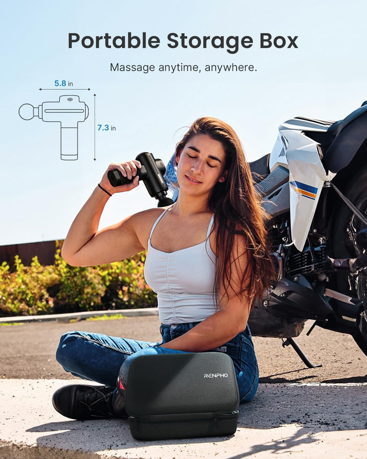 Thermacool Massage Gun Deep Tissue with Heat and Cold Head, Handheld Muscle Massager with Carry Case, Body Masajeadorfor Home Office Workout, Black