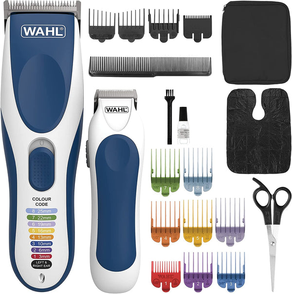 Colour Pro Cordless Combi Haircutting Kit, Hair Clipper & Trimmer for Full Haircuts, Rechargeable, Long Life Hair Clipper & Battery Powered Trimmer, Colour Coded for Easy Clipping, Full Haircuts