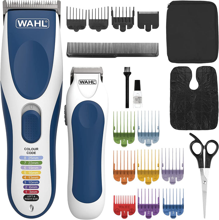 Colour Pro Cordless Combi Haircutting Kit, Hair Clipper & Trimmer for Full Haircuts, Rechargeable, Long Life Hair Clipper & Battery Powered Trimmer, Colour Coded for Easy Clipping, Full Haircuts