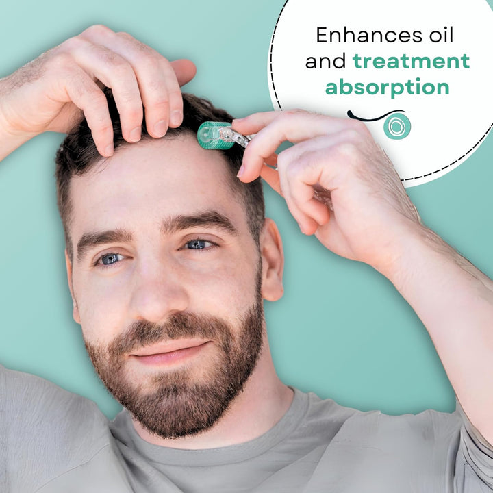 Derma Roller for Hair and Skin - 0.30Mm Titanium Microneedles - for Hair Loss, Acne Scars, and Dark Spots - 192 Real Individual Needles with Free Storage Case for Men and Women