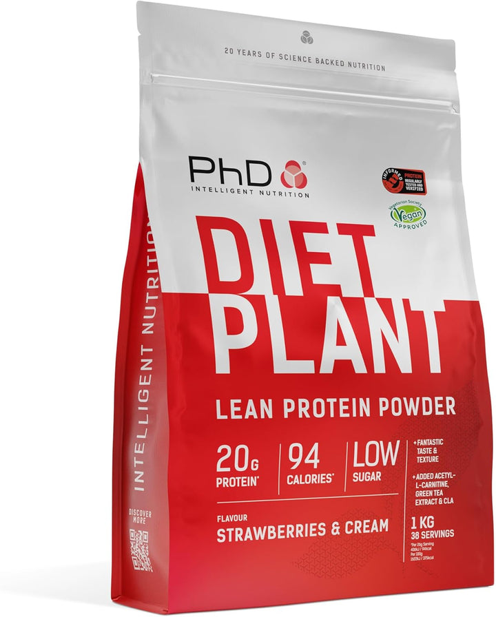 Nutrition Diet Plant, High Protein Lean Matrix, Vegan Diet Protein Powder, Belgian Chocolate, 19G of Plant Protein, 40 Servings per 1 Kg Bag (Packaging May Vary)