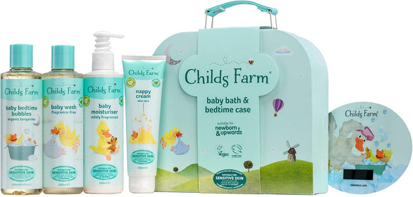Baby Gifting Suitcase Baby Wash Bubble Bath Baby Moisturiser Nappy Cream Suitable for Newborns Sensitive Skin, Clear