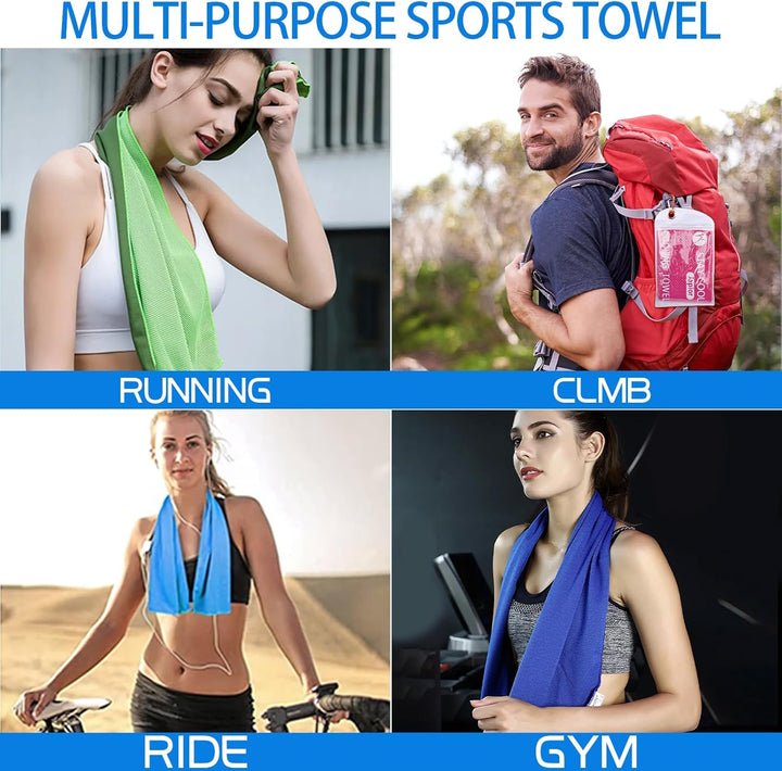 6 Pack Cooling Towels for Neck and Face,Microfiber Cooling Gym Towels,Soft Cooling Neck Towels Rags Cooling Neck Wraps Sweat Towel for Sports,Gym,Yoga,Workout,Running,Camping(40"X12")