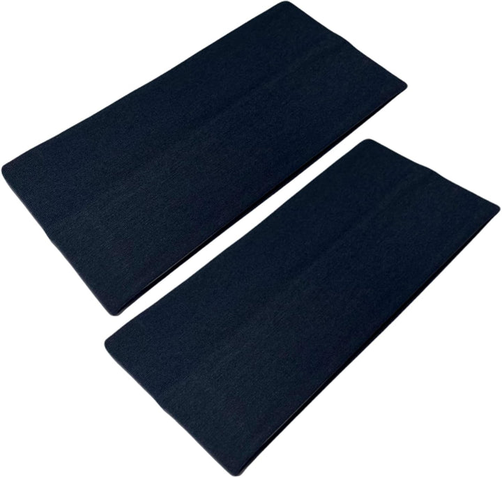 Extra Wide Headbands 11Cm Plain Stretchy Kylie Head Band 2 Pack Unisex Bandeau Headbands for Women & Men Soft Hairbands Yoga Bandana Headband (Black)