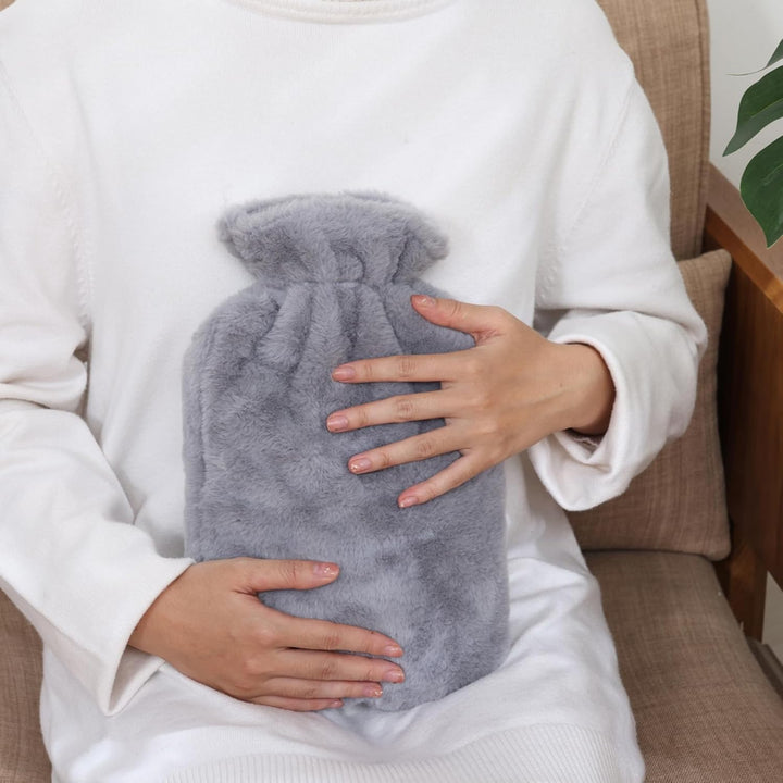 Hot Water Bottle Cover - Soft Cover, 2L, Grey