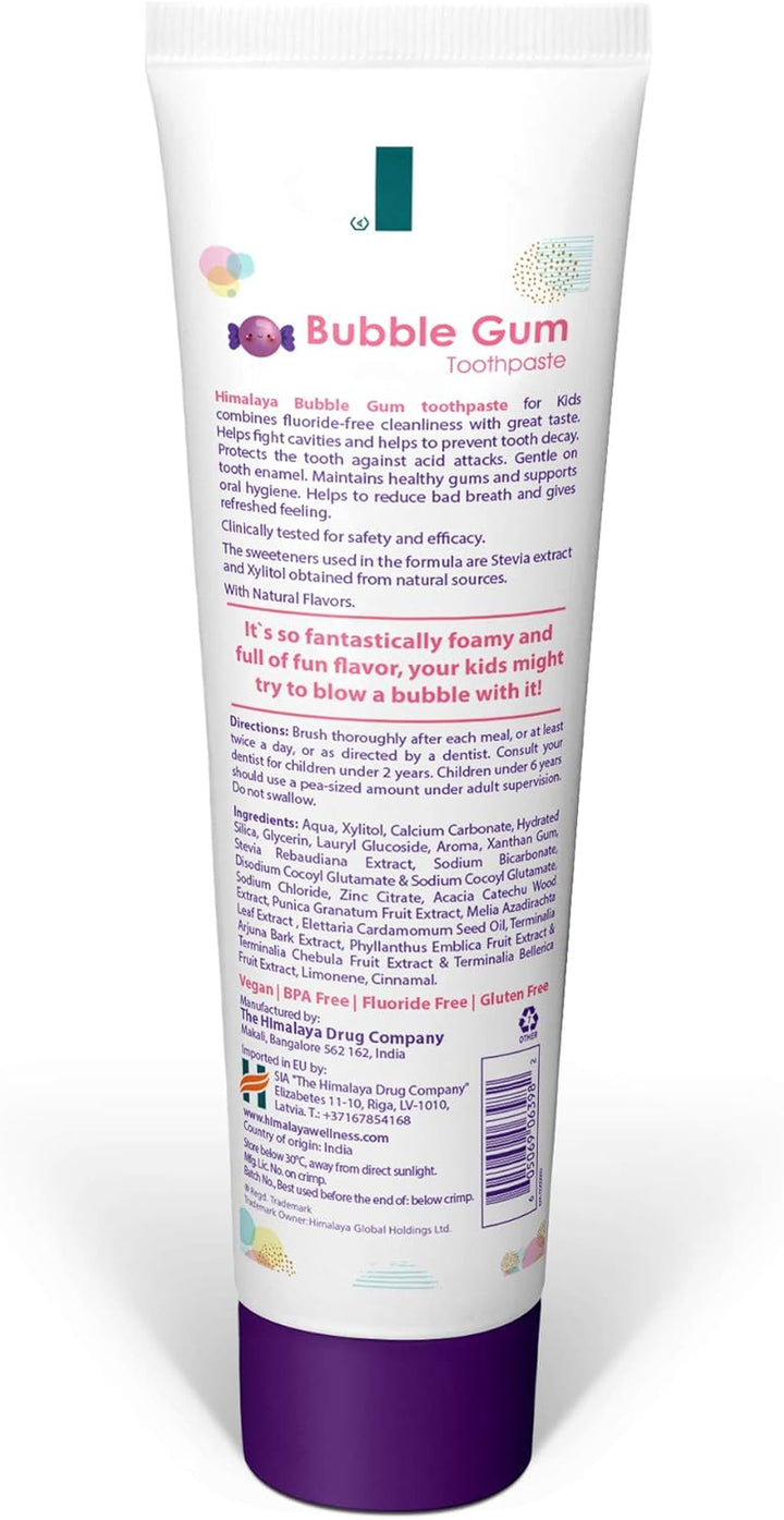Botanique Kids Toothpaste | Bubble Gum Flavor | Reduces Plaque and Makes Teeth Stronger | Increases Teeth-Gum Grip | Fluoride Free, Vegan & Gluten Free- 80G