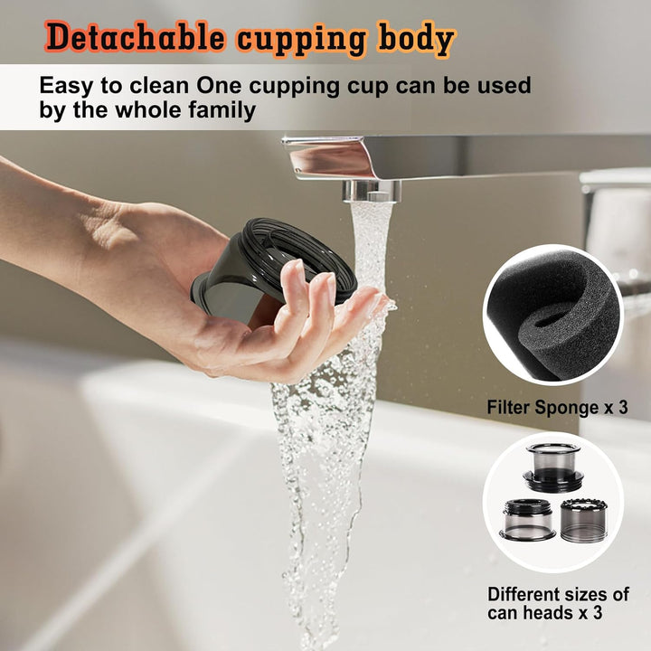 5 in 1 Electric Cupping Set Gua Sha Cupping Set with Remote 12 Adjustable Temperatures Vacuum Cupping Massager with Red Light for Body Reduce Muscle Pain with 3 Cups (Red)